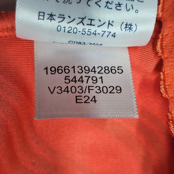 Lands' End Sculpting Suit Draped One Piece Swimsuit Tropical Orange Sz 14 - Picture 7 of 10